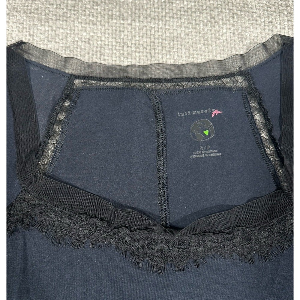 Intimately Free People Top‎ Womens Small Black Blue Modal Lace Whimsigoth Grunge - Picture 7 of 13